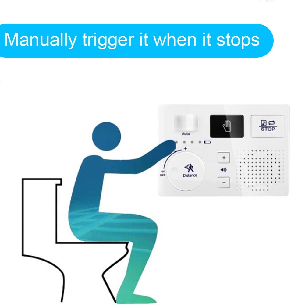KiaoTime Bathroom White Noise Machine, Bathroom Noise Blocker, Toilet The Sound of Running Water Masks the Sound of Toileting - Motion Detected Device for Bathroom Restroom