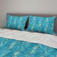 thumbnail image 2 of Ocean Comforter & Sham Bedding Set, Marine Aquatic Theme Scallop Sea Shells in Dotwork Style Summer Underwater Art, 3 pcs Duvet Set Microfiber Filling Quilt, 5 Sizes, Sky Blue Beige, by Ambesonne, 2 of 4