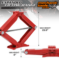 thumbnail image 6 of M-AUTO Set of 4 Scissor Jack, 2.5 Ton 5000lbs Heavy Duty Car Jack Tire Repair Tools Kit, RV Trailer Stabilizer Leveling Scissor Jacks with Handle, Red, 6 of 11