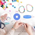thumbnail image 5 of DIY Polymer Clay Beads Kit, 6mm 20 Colors Flat Round Spacer Beads with Pendant Charms Set and 4 Roll Elastic Strings for Diy Jewelry Making Bracelets Necklace, 5 of 11