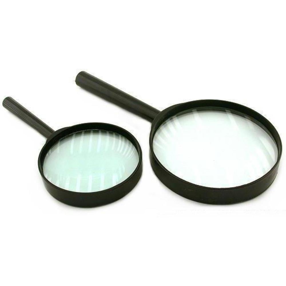 2 Magnifying Glasses 2x Stamp Coin Magnifier Loupe Tool
