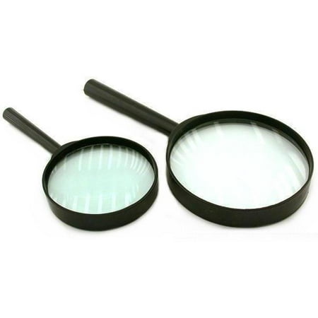 2 Magnifying Glasses 2x Stamp Coin Magnifier Loupe