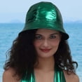 thumbnail image 2 of Gtoiithly Womens Hats Gold Foil Coated Reversible Fisherman Versatile Streetwear Fashion-Forward & Trendy Hats for Ladies Green, 2 of 4