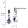 thumbnail image 4 of Primal Silver Sterling Silver Rhodium-plated Diamond and Amethyst Post Earrings, 4 of 4