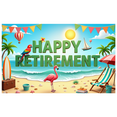 thumbnail image 2 of Colorful Design Retirement Banner Beach Elements Tropical Theme Vacation Scene for Retirement Party Beach Party Holiday Celebration, 2 of 8