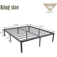 Alazyhome 18'' Sturdy High Steel King Size Bed Frame with Heavy Duty