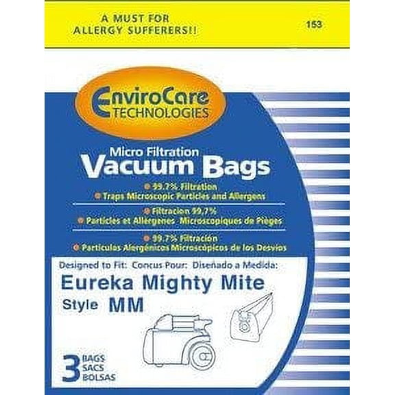 Replacement Part For Eureka Sanitaire Vacuum Bags for Style MM Mighty Mite 3670 and 3680 Series Canisters 18 Bags # 153