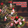 thumbnail image 4 of 30p Tallos Artificiales De Bayas Rojas Heladas De Nieve 22cm Xtellar rojo, 4 of 4