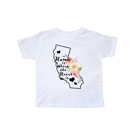 

Inktastic California Home is Where the Heart is with Watercolor Floral Gift Toddler Boy or Toddler Girl T-Shirt