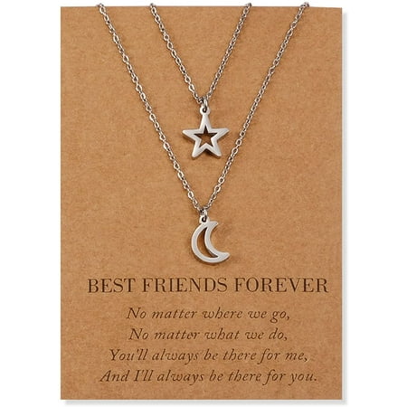 Sun and Moon and Star Best Friend Necklace for 2/3 Friendship
