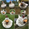 thumbnail image 1 of Decoración divertida para vallas, pollo, gallo divertido, adornos para patio, artesanías de resina, jardinería, decoración de jardín, 1 of 2