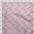 thumbnail image 3 of oneOone Cotton Jersey Pink Fabric Leaves & Flowers Floral Quilting Supplies Print Sewing Fabric By The Yard 58 Inch Wide, 3 of 4