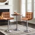 thumbnail image 4 of Topeakmart 2pcs Adjustable Faux Leather Counter Bar Stools with Backrest, Retro Brown, 4 of 7