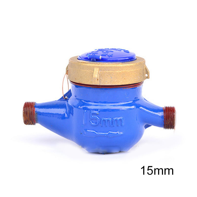 15mm Single Garden Home Brass Flow Measure Tape Cold Water Meter Counter Tools 