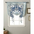 thumbnail image 2 of Blue Southwest Tie Up Curtains for Kitchen Bathroom Bedroom Windows 45 Inch Length, Boho Vintage Ethnic Tribes Art Balloon Drape Curtains Shade Rod Pocket Drapery Curtain Panel, 42"x54", 2 of 7