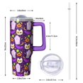 thumbnail image 2 of Halloween Tumbler 30 oz with Handle and Straw Ghost Skeleton Pumpkin Tumbler Halloween Birthday Gifts Insulated Travel Bottle, 2 of 5