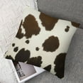thumbnail image 7 of PHYHOO Western Cow Print Throw Pillows Cover Set of 2 Brown Faux Fur Decorative Pillow Covers Farmhouse Animal Print Square Pillowcase for Outdoor Couch Sofa Bed Room Decor 12x12in, 7 of 7