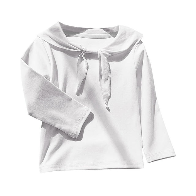 Blusa y camisa de manga larga con cuello vuelto Camisa base de manga larga para niña con cuello Camisa base Camiseta de manga larga con cuello azul marino Top para niña