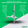 thumbnail image 5 of Essential Medical Supply Small Base Quad Cane in Silver - 4 Prong Base and Rubber TipsBrand owner, 5 of 7