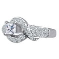thumbnail image 2 of AFFY 0.85 Cttw Princess & Round Cut White Natural Engagement Ring In 14K Solid White Gold, 2 of 2