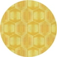 thumbnail image 1 of Ahgly Company Indoor Round Patterned Banana Yellow Area Rugs, 5' Round, 1 of 6