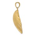 thumbnail image 2 of 14K Yellow Gold 3-Dimensional Polished Textured Finish Scallop Sea Shell Charm Pendant, 2 of 5