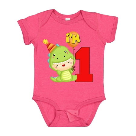 

Inktastic 1st Birthday Cute Dinosaur Gift Baby Boy or Baby Girl Bodysuit
