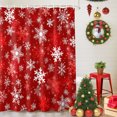thumbnail image 5 of Small Stall Shower Curtain 36x72 Inch Narrow Half Size Red Christmas Bath Curtains Bathroom Decor, Shiny Red White Snowflake Xmas Waterproof Fabric Shower Curtain Set with Hooks 36 Inch, 5 of 8