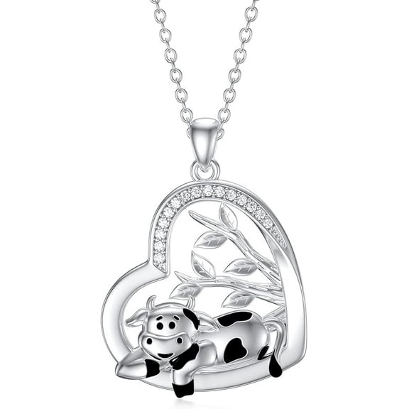 DVEATR Animal with Tree of Life Necklace 925 Sterling Silver Cute Tiger Lion Pendant Necklace Jewelry for Women