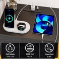 thumbnail image 6 of Holaki Night Stands for Bedroom Set of 2 with Charging Station, End Table Side Table with LED Light & 3 Collapsible Fabric Drawer, Bedside Table for Bedroom, Living Room, Black, 6 of 10