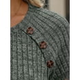 thumbnail image 5 of Womens Tops Knitted Short Sleeve T-Shirt Crew Neck Ribbed Tee Dressy Work Tunic Tops (Green M), 5 of 7