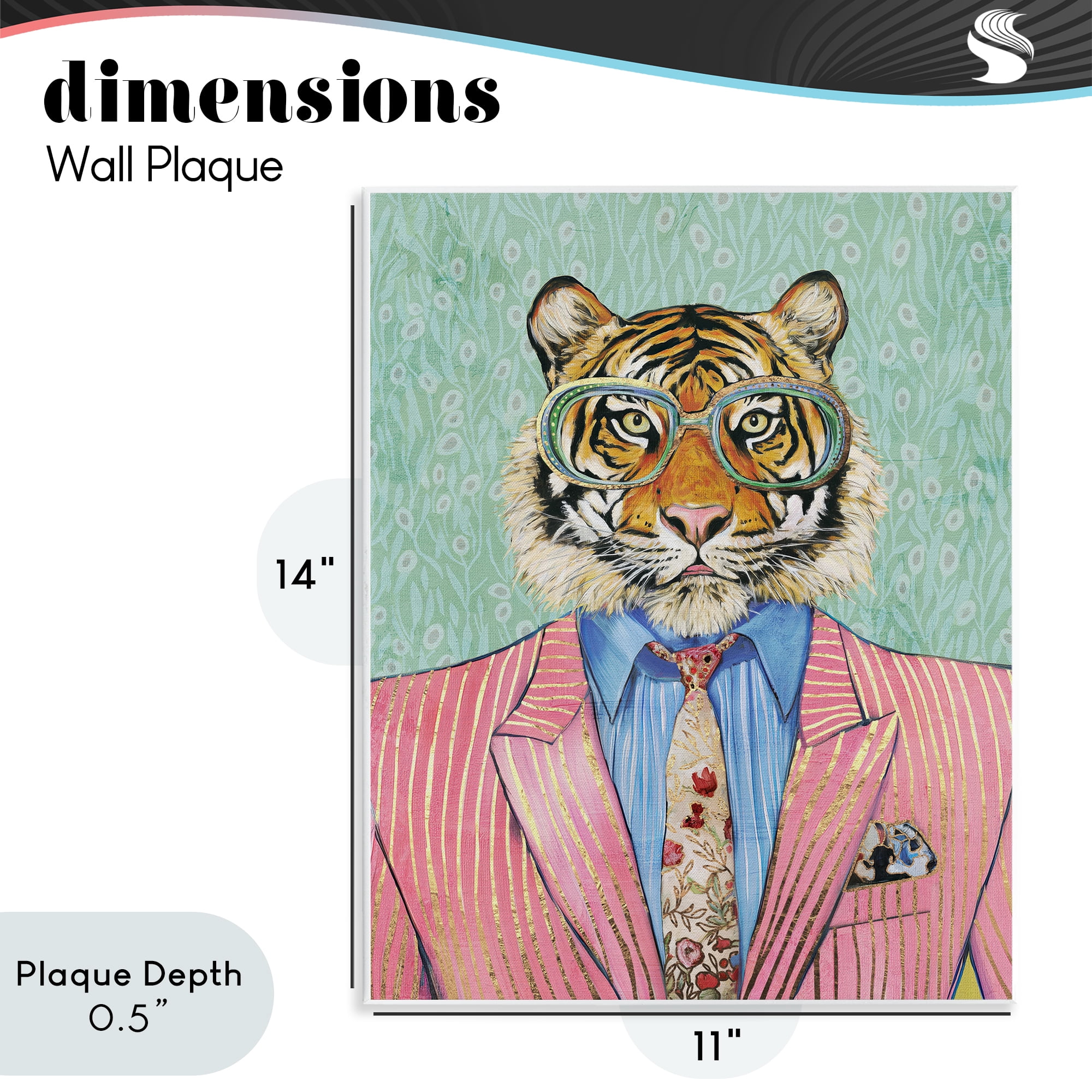 Stupell Industries Sharp Tiger Outfit Wall Plaque Art, design by Svetlana Aleynikova
