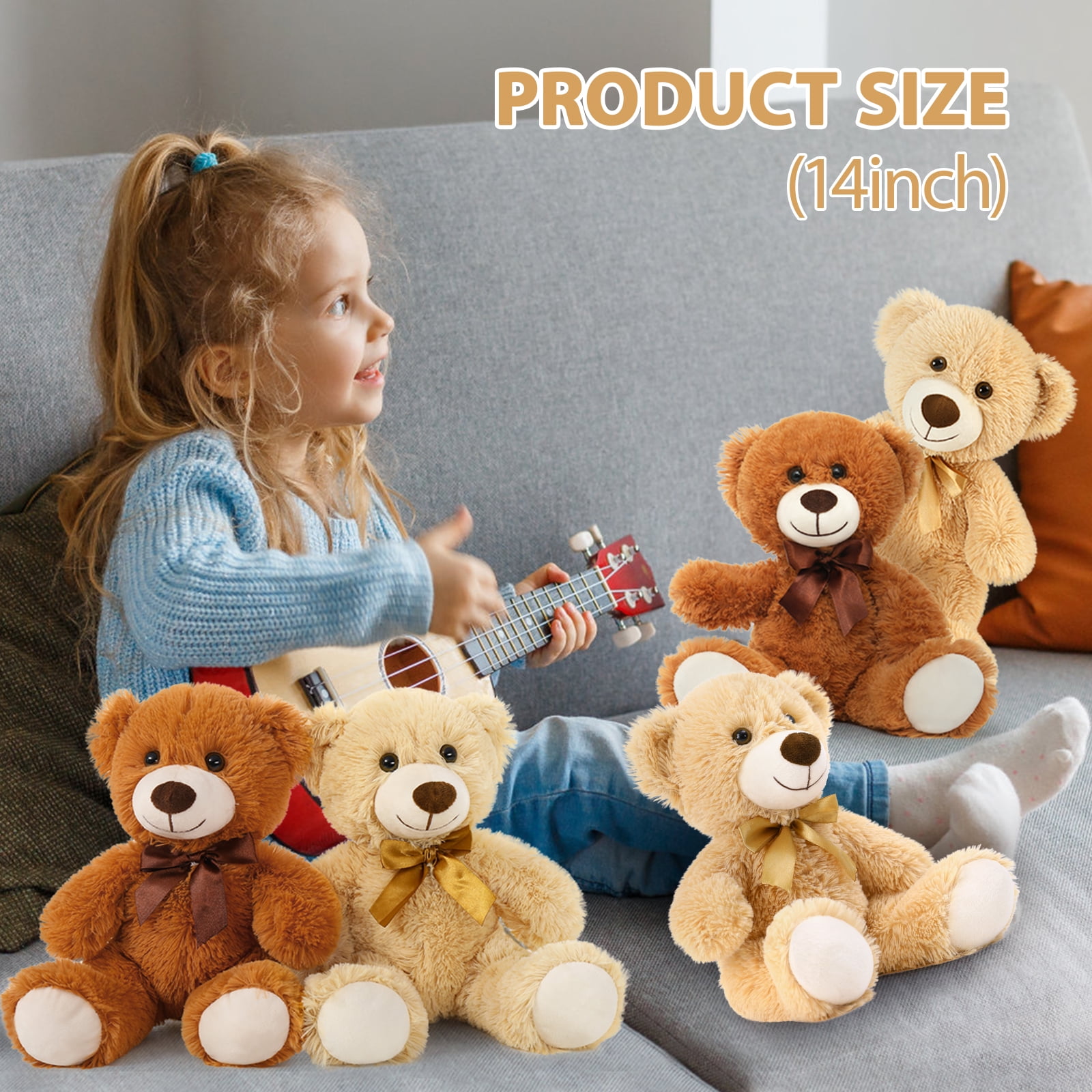 MorisMos 6 Packs Teddy Bear Baby Shower Bulk Teddy Bear Stuffed Animals