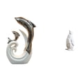 thumbnail image 1 of escultura blanca plateada,Estatua de delfín de cerámica,escultura blanca plateada,Escultura de pingüino,Escultura de pingüino,decoración nórdica para el hogar,Adorno de mesa con estatua, 1 of 8