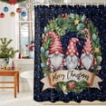 thumbnail image 6 of Shower Curtain 48"W x 72"L Christmas Gnomes Blue Fabric Shower Curtains Set with Hooks Water Repellent Bathroom Curtains Machine Washable Bathroom Accessories, 6 of 9