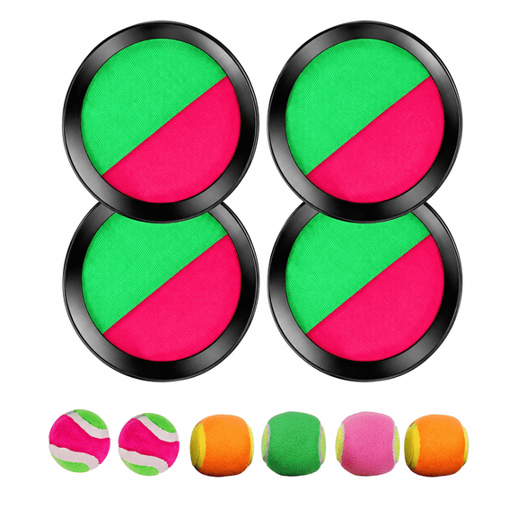 GVDV Toss and Catch Game Set, with 4 Paddles & 6 Balls for Outdoor Games,Velcro Ball and Catch Toy for Backyard Games