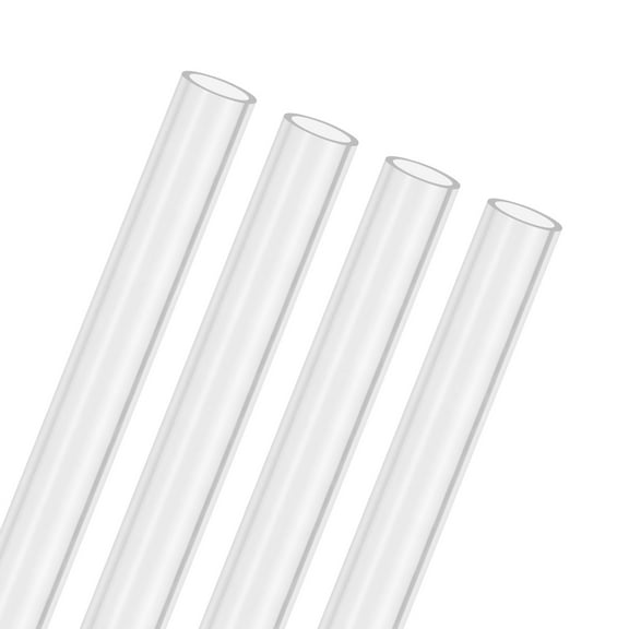 4-Pack Clear Rigid Acrylic Pipe, 8mm[0.31"] ID x 10mm[0.39"] OD Plastic Round Tube for Water Cooling System/Lamps/Fountains/Aquariums [305mm/12IN]