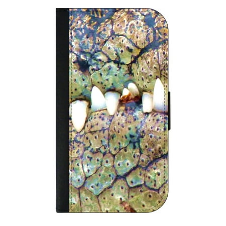 Alligator Card Case - Alligator Mouth Wallet Style Cell Phone Case with 2 Card Slots and a Flip Cover Compatible with the Apple iPhone 4 and 4s Universal