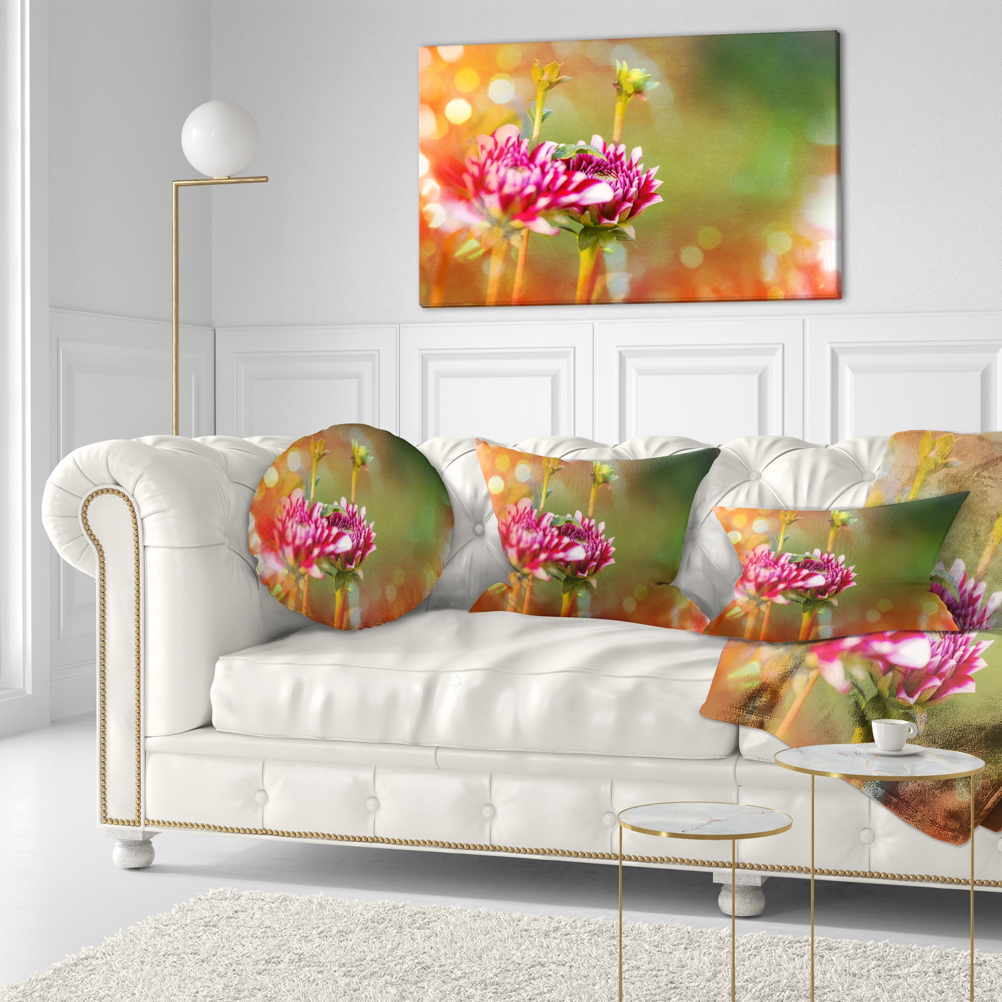 Designart 12" x 20" Pink Polyester Throw Pillow