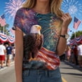 thumbnail image 2 of CAICJ98 4th of July Shirt Women 250 Years American Anniversary Shirt Graphic Tee Tops American Flag T Shirts Women (Wine,M), 2 of 8