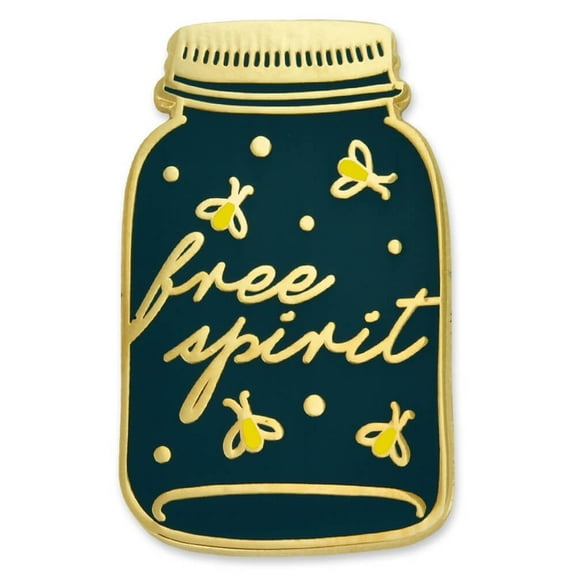 PinMart Enamel Lapel Pin, Firefly Mason Jar Nature Lover Button Pins