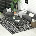 thumbnail image 2 of Spaco Carpet RV Camping Rugs with Carry Bag, 9' x 12' Reversible Outdoor Rug, Black & White Clover, 2 of 11