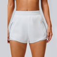 thumbnail image 5 of Running Shorts for Women,Quick Dry Athletic Sports Shorts Workout Gym Shorts with Zip Pocket White XL, 5 of 7