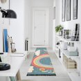 thumbnail image 4 of Yayeee Runner Rug for Bedroom 2'x6' Machine Washable Hallway Non Slip Mat, Blue Rainbow, 4 of 8