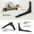 thumbnail image 2 of TIDITA 10" x 6" L Bracket with Beam - Shelf Brackets Black 300 Lbs Capacity - Heavy Duty Shelving Brackets for Floating Shelves - Wall Mounted Support for DIY – Mounting Hardware Included (Pack 4), 2 of 6