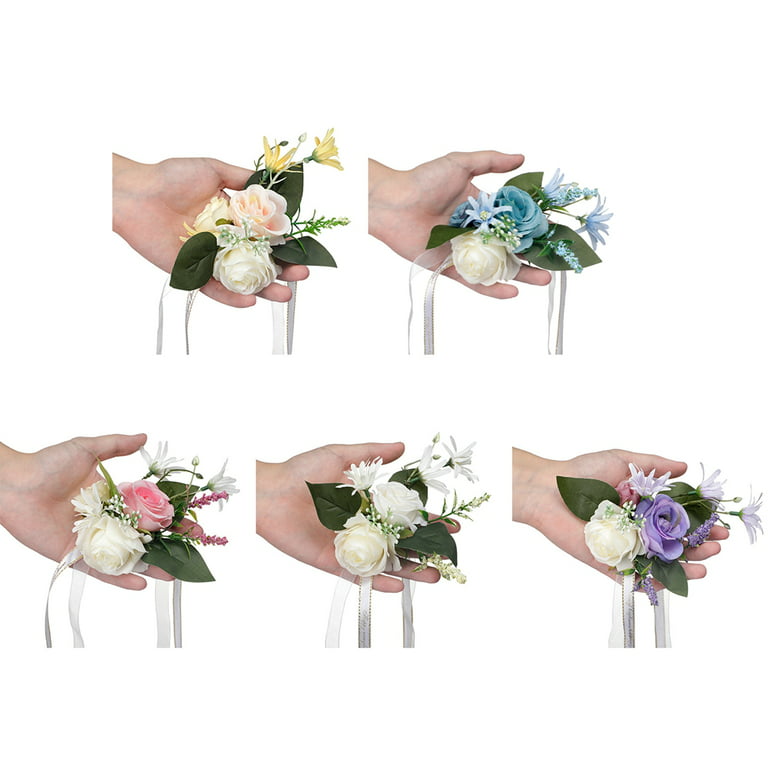 4 Pcs Peony Wrist Corsages for Wedding Boutonniere for Men Wedding