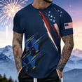thumbnail image 2 of WEIWEN 4th of July Oversized Tshirts for Men XS-6XL, Mens T-Shirts Casual Summer Fourth of July USA Flag Printed Short Sleeves Patriotic Tee Shirts for Man Tops #03-Blue, XXL, 2 of 3