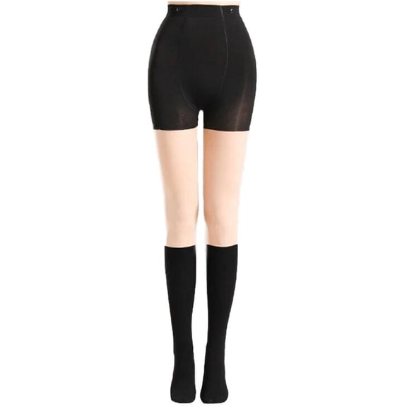 Vjnyvs Fleece Lined Tights for Women - Winter Two-Color Patchwork Stockings for Women Warm Patterned Tights High Waisted Pantyhose Tights