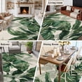 thumbnail image 5 of Palm Leaves Tropical Area Rugs 5'x8', Washable Small Throw Rugs for Classroom Bedroom, Green Botanical Summer Linen Indoor Outdoor Rug Non-Slip Low Pile Carpet Runner Reversible Floor Mats, 5 of 8