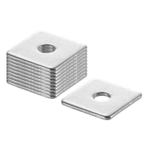 100Pcs 1/2" Square Plate Washer for 1/8" Bolt, 304 Stainless Steel Flat Bearing Plate (0.04" Thick)